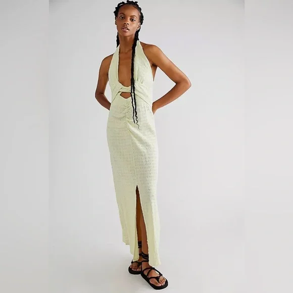 free people linen maxi dress Free People Tierney Linen Maxi Dress - Poseidon